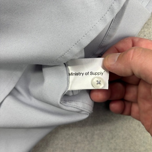 Ministry of Supply Dress‎ Shirt Mens S Gray Button Up Performance Stretch - Picture 5 of 10